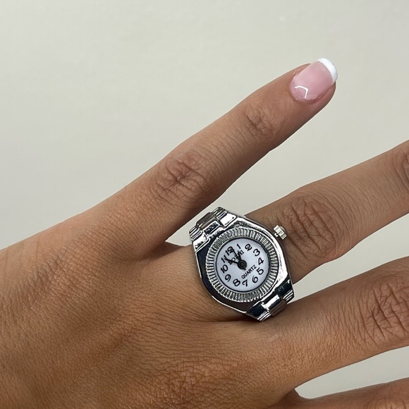 NEW! WHITE WATCH RING - Picture 2 of 3